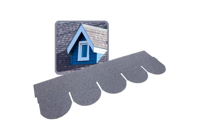 Daprona Dachschindeln Rund 20x 1m x 32cm Bitumen Grau Biberschwanzschindel