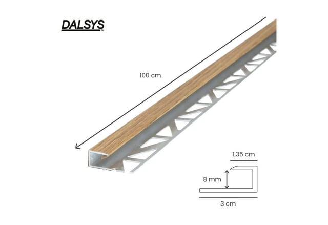 Dalsys Abschlussprofil 100cm Aluminium Eiche Abschlussleiste