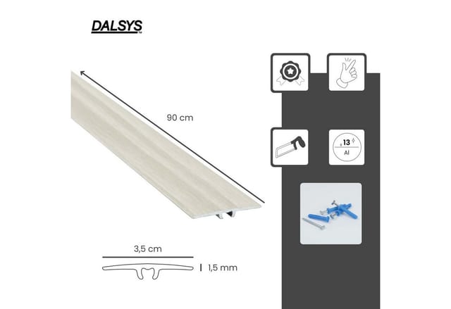 Dalsys Übergangsprofil Flach 90cm x 35mm inkl. Befestigung Land Eiche