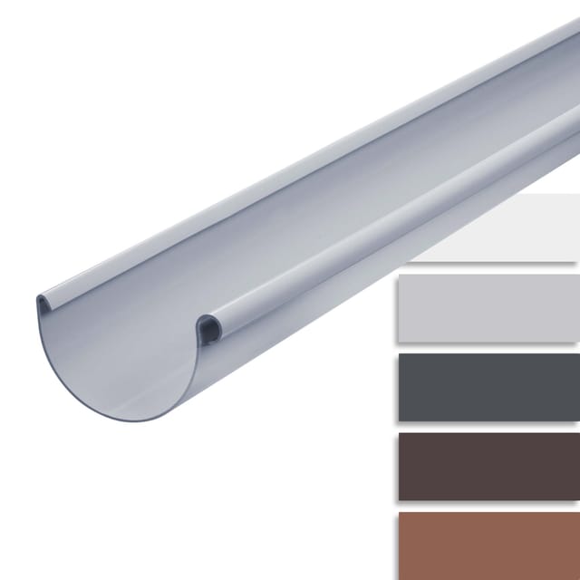 Inefa Dachrinne Halbrund 200cm PVC NW 125 Grau Dachentwässerung