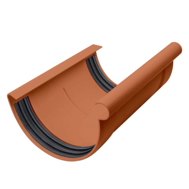 Inefa Rinnenverbinder Halbrund PVC NW 100 Braun Dichtes Verbindungsstück