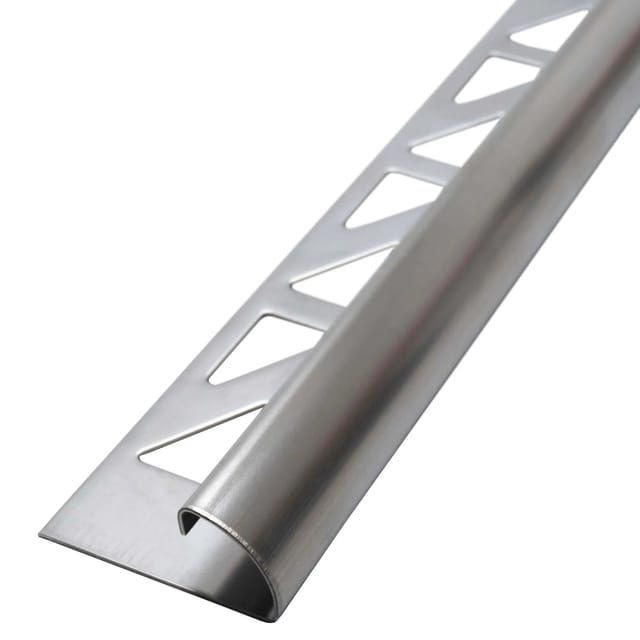 Dalsys Fliesenschiene Viertelkreis 2,5m x 10mm Edelstahl Gebürstet