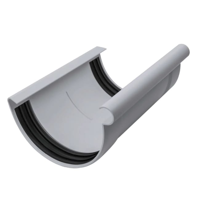 Inefa Rinnenverbinder Halbrund PVC NW 125 Grau Dichtes Verbindungsstück