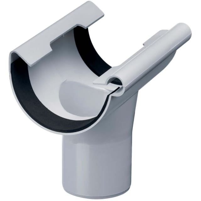 Inefa Einhangstutzen PVC NW 150/DN 100 Halbrund Grau Dachentwässerung