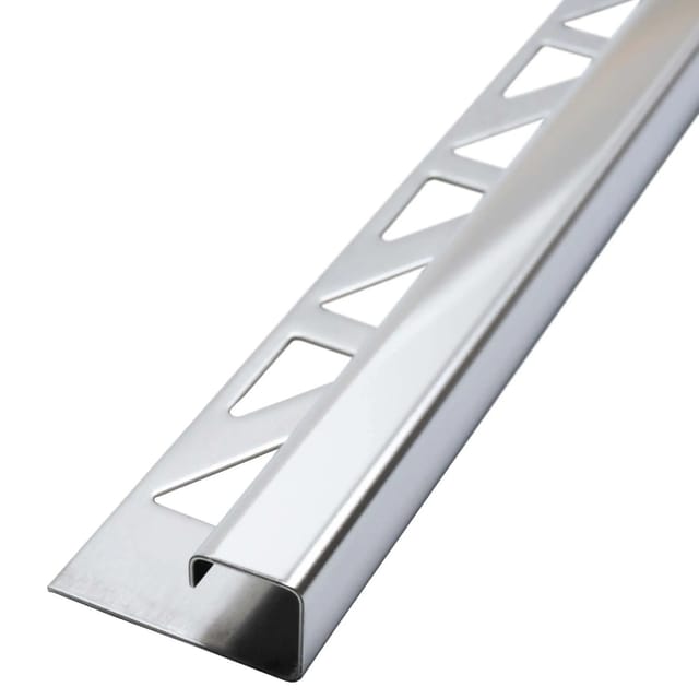 Dalsys Fliesenschiene Edelstahl Poliert 2,5m x 10mm Eckprofil Quadrat