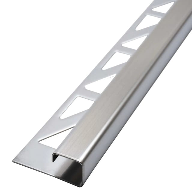 Dalsys Fliesenschiene Edelstahl Gebürstet 2,5m x 125mm Eckprofil Quadrat