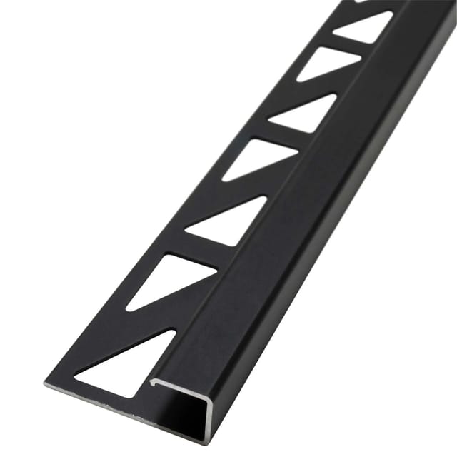 Dalsys Fliesenschiene Aluminium 2,5m x 8mm Eckprofil Schwarz
