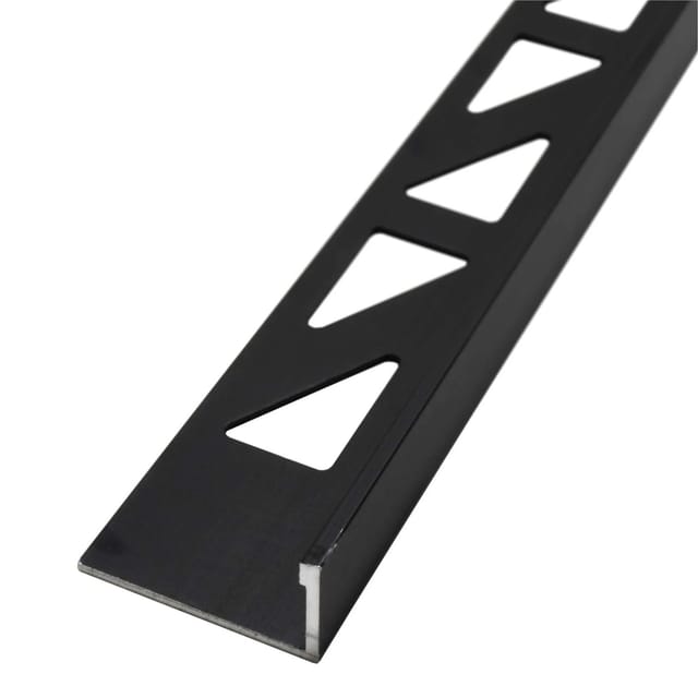 Dalsys Fliesenschiene Aluminium 2,5m x 8mm Winkelprofil Schwarz