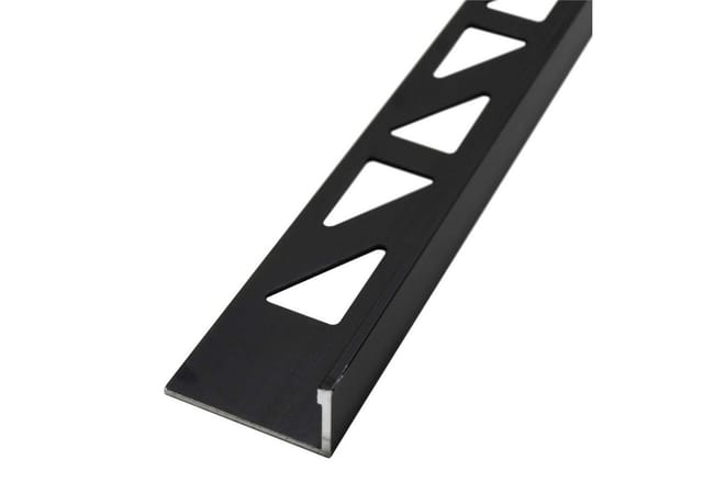 Dalsys Fliesenschiene Aluminium 2m x 10mm Winkelprofil Schwarz