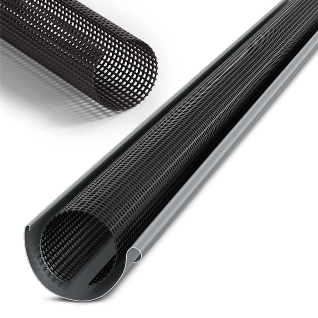 Inefa Laubschutzgitter 3m x 100-125mm PVC Dachrinnen Laubschutz Schwarz