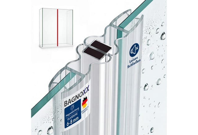 Bagnoxx Magnetdichtung Duschtüren 180 Grad 2x 2m für 6mm Glas Transparent