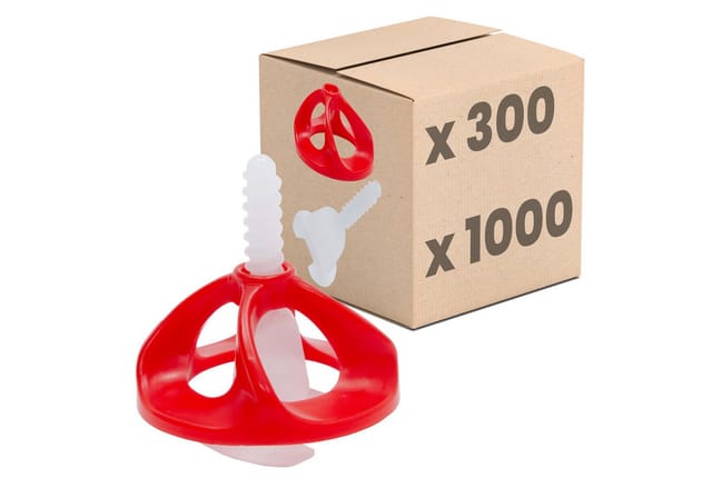 Dalsys Fliesen Nivelliersystem Set 1mm 1000x Gewindelaschen 300x Hauben