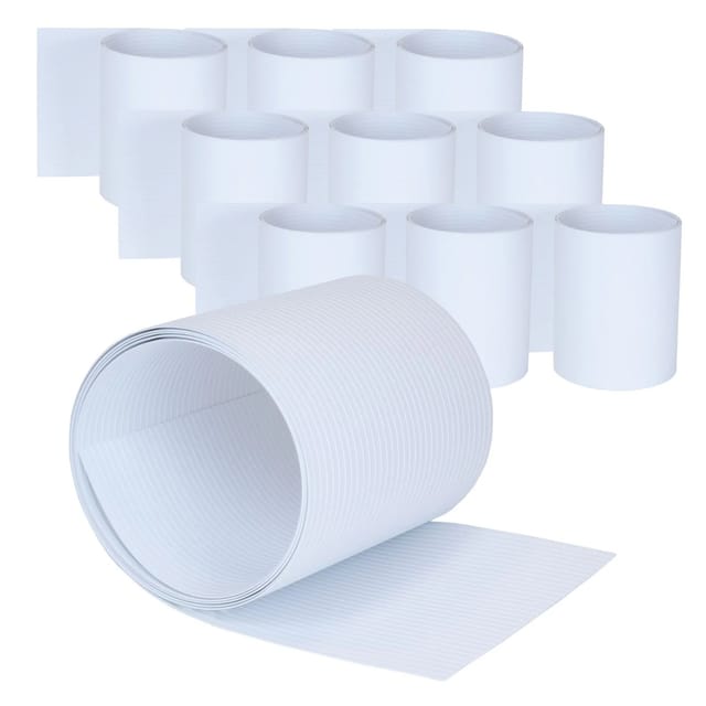 Jardinion Sichtschutzstreifen 10x 2,52m mit 6mm Rillen PVC Weiß