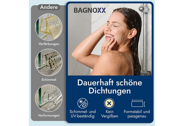 Bagnoxx Spaltdichtung Türdichtung Leichte Wölbung 2m für 6mm Transparent