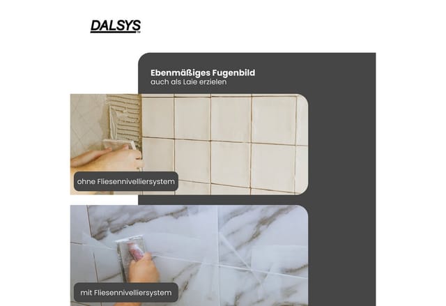 Dalsys Fliesen Nivelliersystem Set 3mm 100x Gewindelaschen 100x Hauben