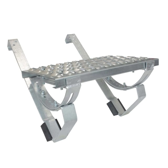 Daprona Laufrost Set für Flache Dachziegel 100cm Stahl Verzinkt Silber