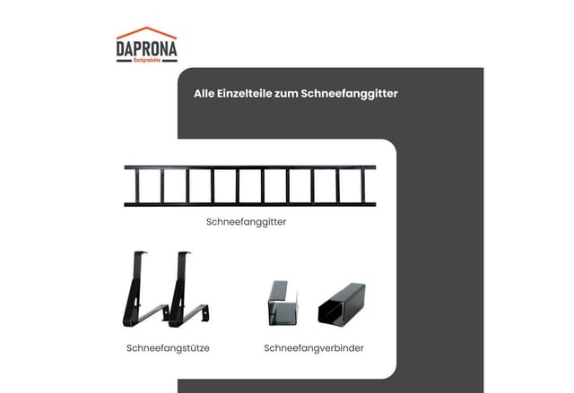Daprona Schneefangstützen für Gewellte Dachziegel 32,5cm Stahl Schwarz