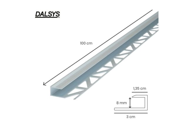 Dalsys Abschlussprofil 100cm Aluminium Silber Abschlussleiste