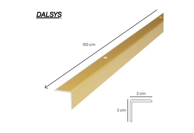 Dalsys Treppenkantenprofil 100cm x 20mm x 20mm Gold Ebenmäßiges Fugenbild