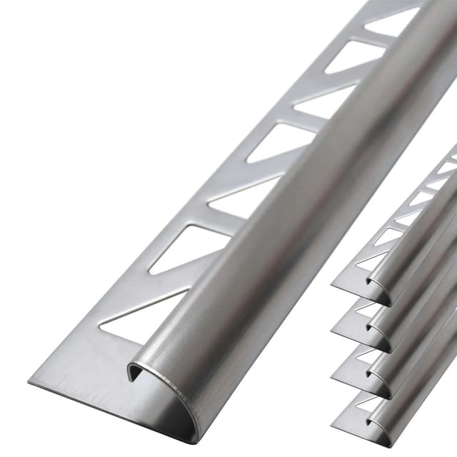 Dalsys Fliesenschiene Viertelkreis 5x 2,5m x 12,5mm Edelstahl Gebürstet