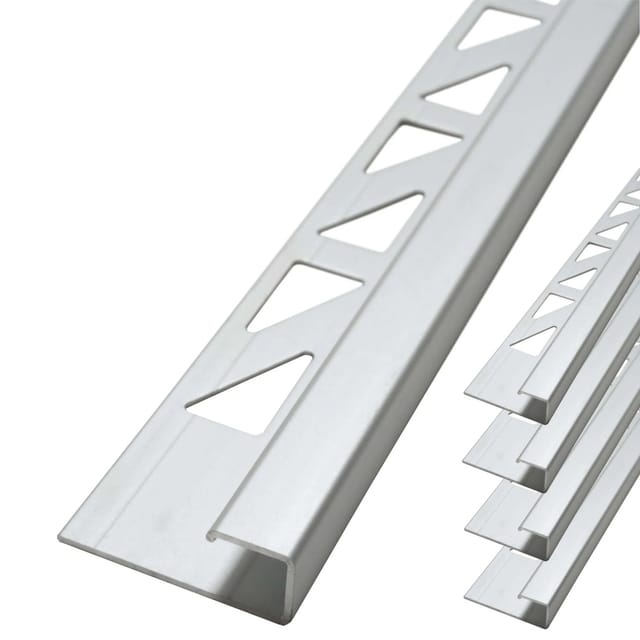 Dalsys Fliesenschiene Aluminium 5x 2,5m x 125mm Eckprofil Chrome
