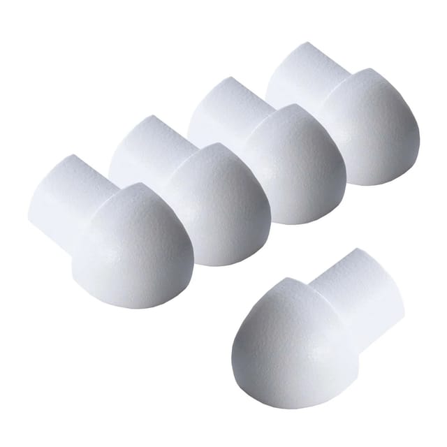 Dalsys Außeneck Fliesenschiene Viertelkreis 5x 8mm Aluminium Weiß