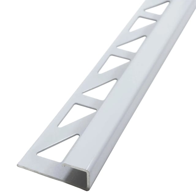 Dalsys Fliesenschiene Eckprofil Aluminium 2,5m x 12,5mm Weiß Kantenschutz