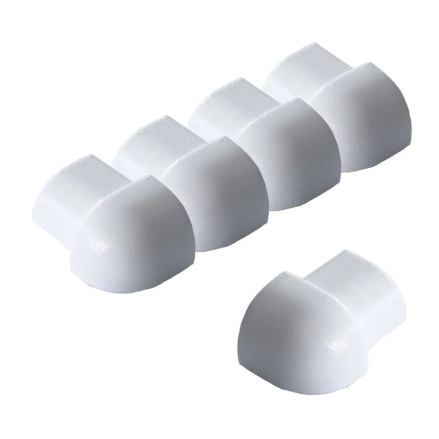 Dalsys Außeneck Fliesenschiene Viertelkreis 5x 12,5mm Aluminium Weiß