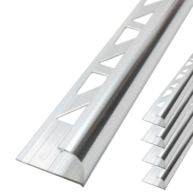 Dalsys Fliesenschiene Viertelkreis 5x 2,5m x 8mm Aluminium Silber