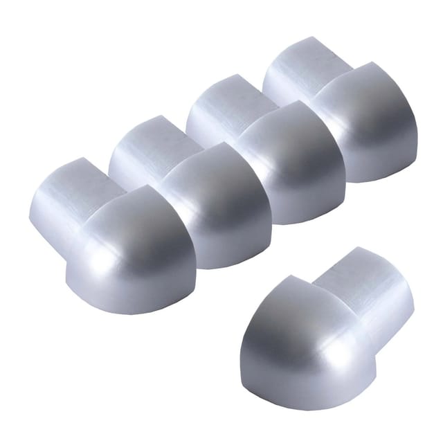Dalsys Außeneck Fliesenschiene Viertelkreis 5x 10mm Aluminium Chrome