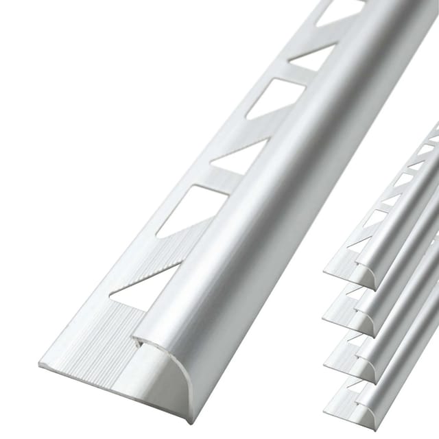 Dalsys Fliesenschiene Viertelkreis 5x 2,5m x 12,5mm Aluminium Chrome