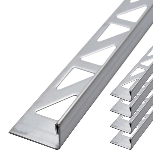 Dalsys Fliesenschiene L-Profil 5x 2,5m x 12,5mm Edelstahl Gebürstet Winkelprofil