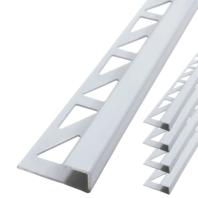 Dalsys Fliesenschiene Aluminium 5x 2,5m x 10mm Eckprofil Weiß