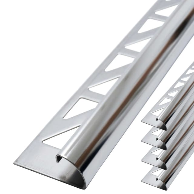Dalsys Fliesenschiene Viertelkreis 5x 2,5m x 10mm Edelstahl Poliert