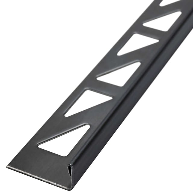 Dalsys Fliesenschiene L-Profil 2,5m x 10mm Edelstahl Schwarz Winkelprofil