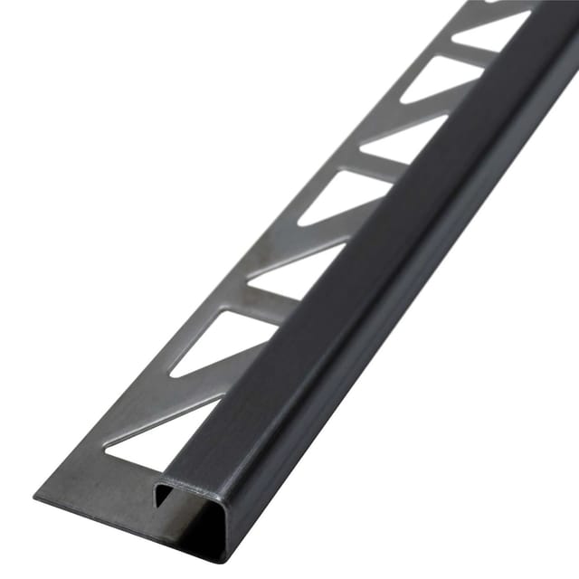 Dalsys Fliesenschiene Edelstahl Schwarz 2,5m x 8mm Eckprofil Quadrat