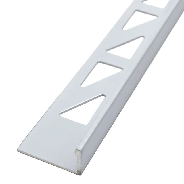Dalsys Fliesenschiene Aluminium 2,5m x 10mm Winkelprofil Weiß