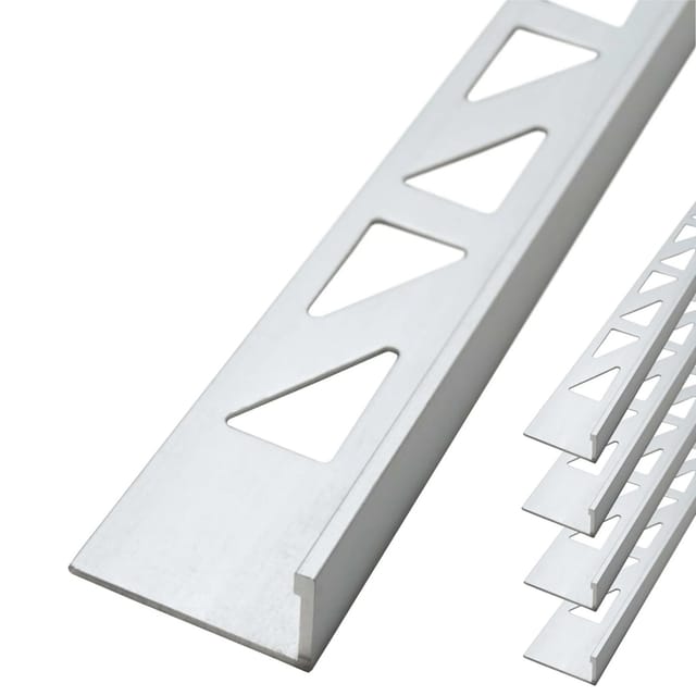 Dalsys Fliesenschiene Aluminium 5x 2,5m x 10mm Winkelprofil Chrom