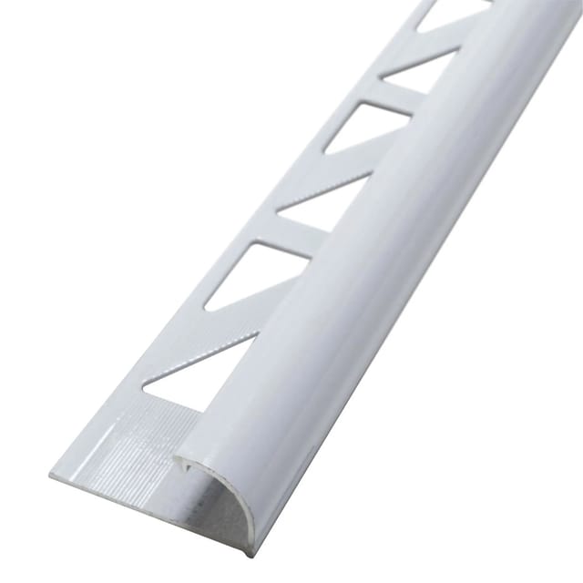 Dalsys Fliesenschiene Viertelkreis 2,5m x 8mm Aluminium Weiß