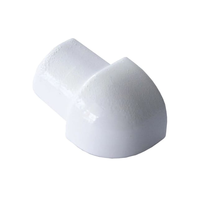 Dalsys Außeneck Fliesenschiene Viertelkreis 10mm Aluminium Weiß