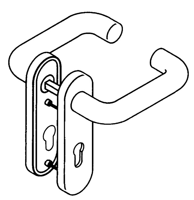 Feuerschutzgarnitur 111r12.210 Kunststoff 33 D/d Für Türstärke 38-48 Mm Pz Abgerundet Din Links / Rechts