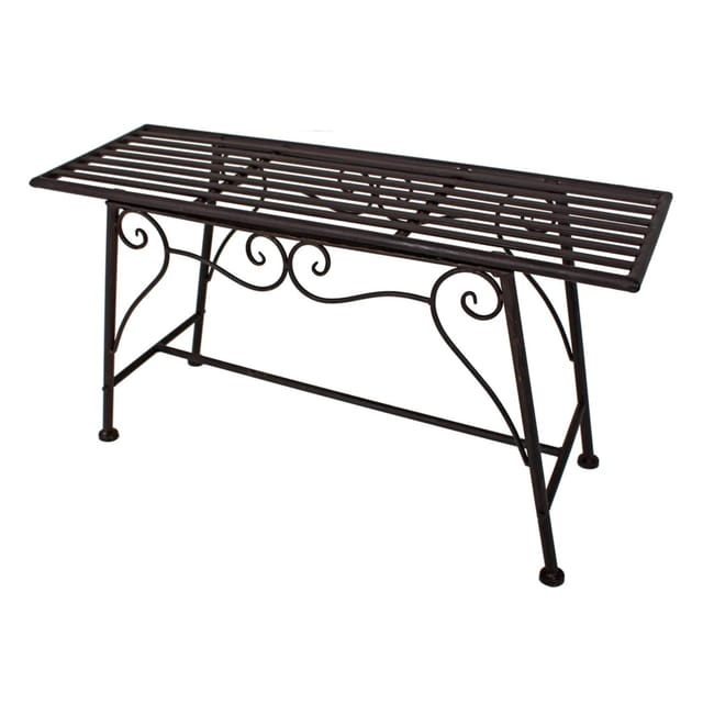 Jardinion Gartenbank 83cm x 27cm x 45cm Metall Anthrazit Sitzbank Rost Optik