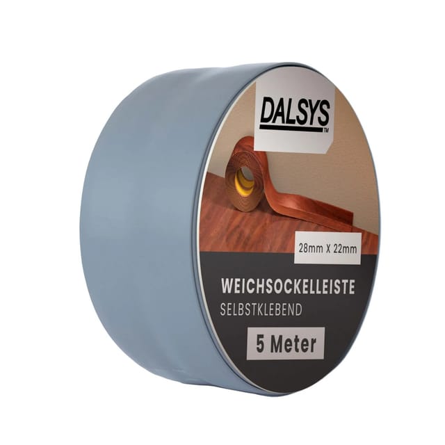 Dalsys Weichsockelleiste Selbstklebend 5m Dunkelgrau Fußbodenleiste