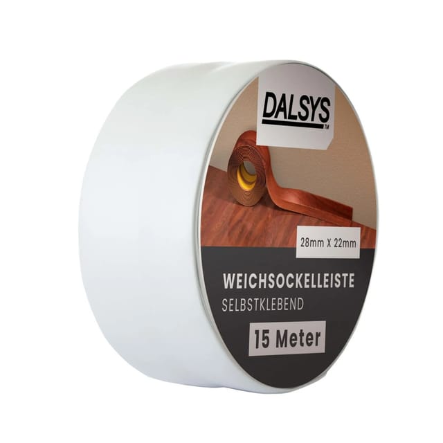 Dalsys Weichsockelleiste Selbstklebend 15m Grau Fußbodenleiste