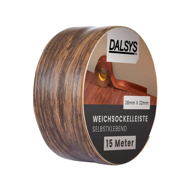 Dalsys Weichsockelleiste Selbstklebend 15m Kastanie Fußbodenleiste