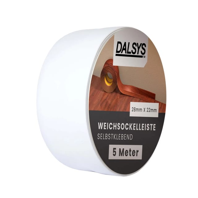 Dalsys Weichsockelleiste Selbstklebend 5m Weiß Fußbodenleiste