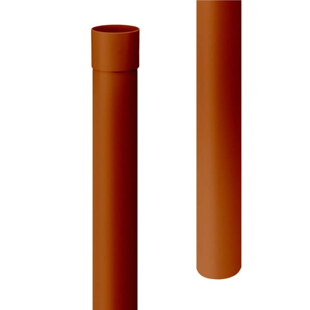 Inefa Fallrohr PVC 200cm DN 85 Braun Ableitung von Regenwasser