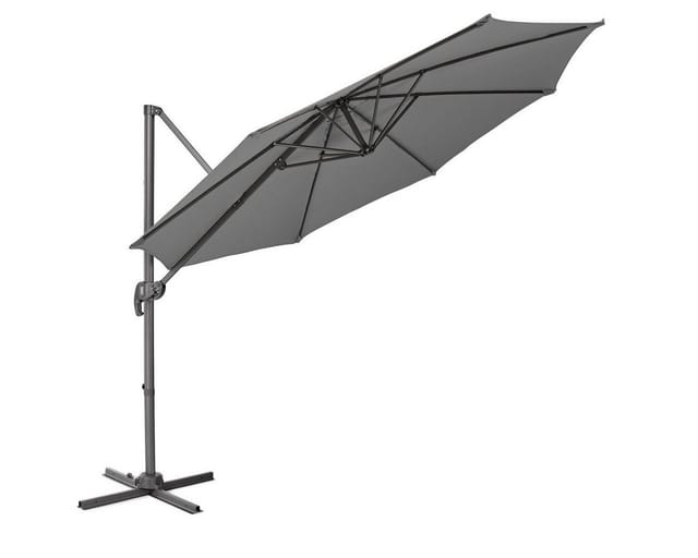 Svita Ampelschirm Sonnenschirm Alu Dreh Schwenk Schirm Garten Terrasse Grau