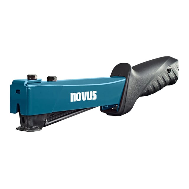 Novus Tools Hammertacker J-044 6–12 mm Typ G Premium-Tacker für Flachdrahtklammern mit Prallplatte für Oberflächenschutz 030-0453
