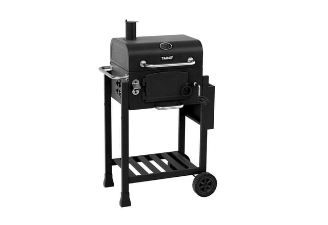 Taino Hero Holzkohlegrill Set Mit Haube Smoker BBQ Grillwagen Grillkamin Standgrill Räucherofen